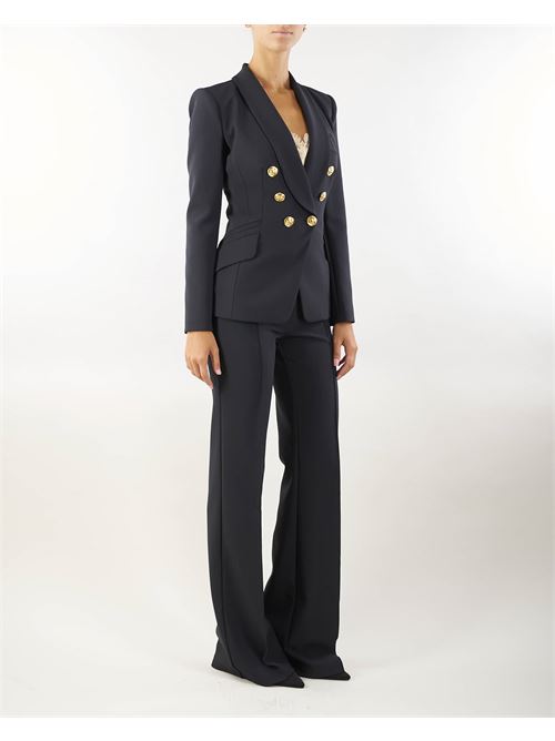 Double stretch crepe suit with shawl jacket and palazzo pants Elisabetta Franchi ELISABETTA FRANCHI | Tailleur | TP00246E2110